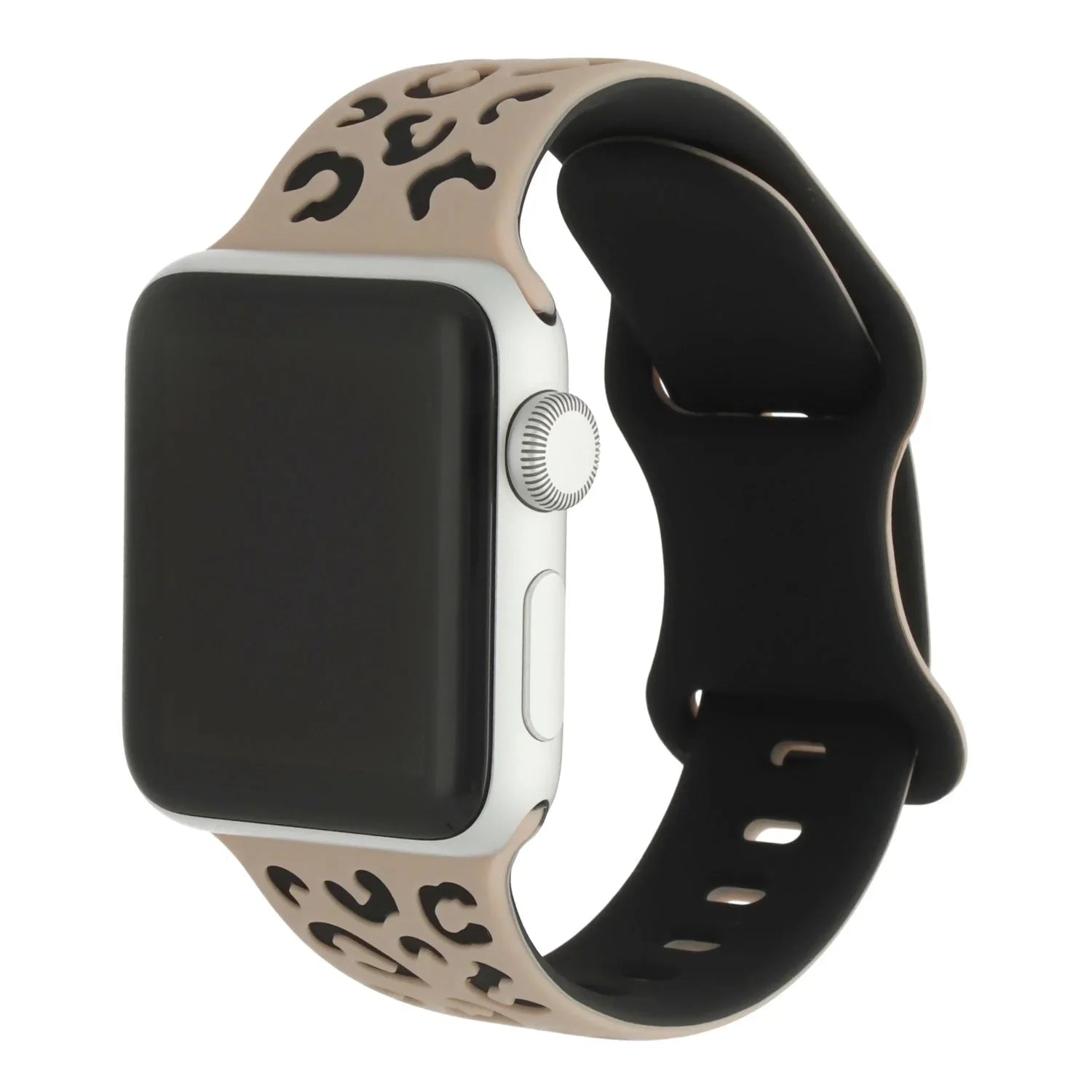 Bracelet Apple Watch Wild - silicone - brun clair noir