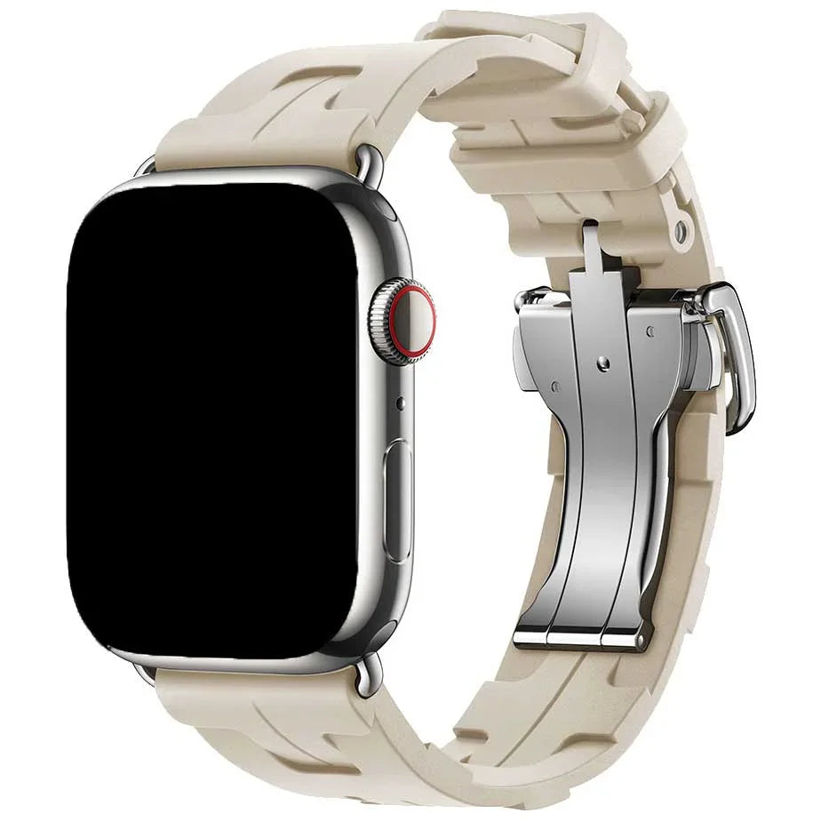 Bracelet Apple Watch kilim - silicone - beige