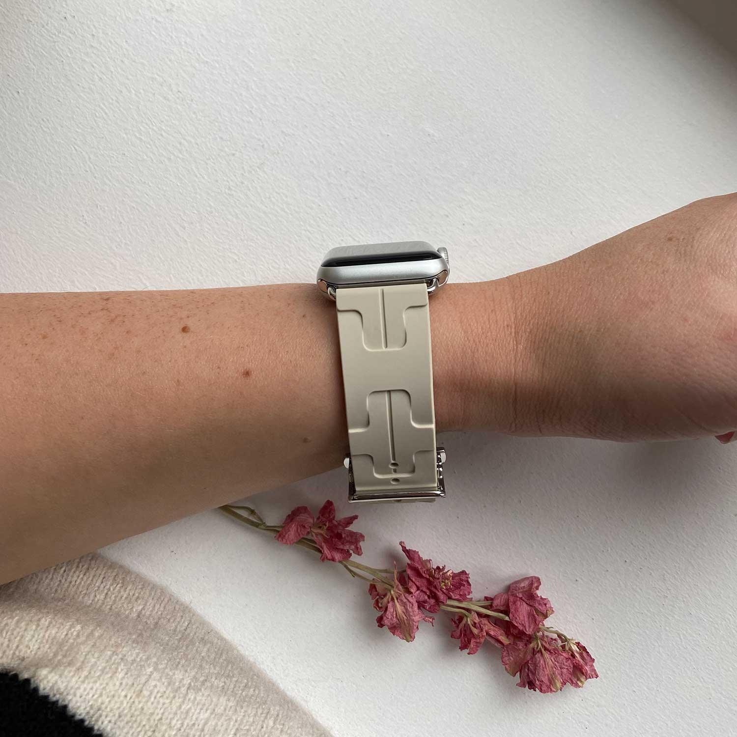 Bracelet Apple Watch kilim - silicone - beige