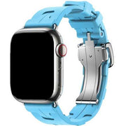 Bracelet Apple Watch kilim - silicone - bleu ciel