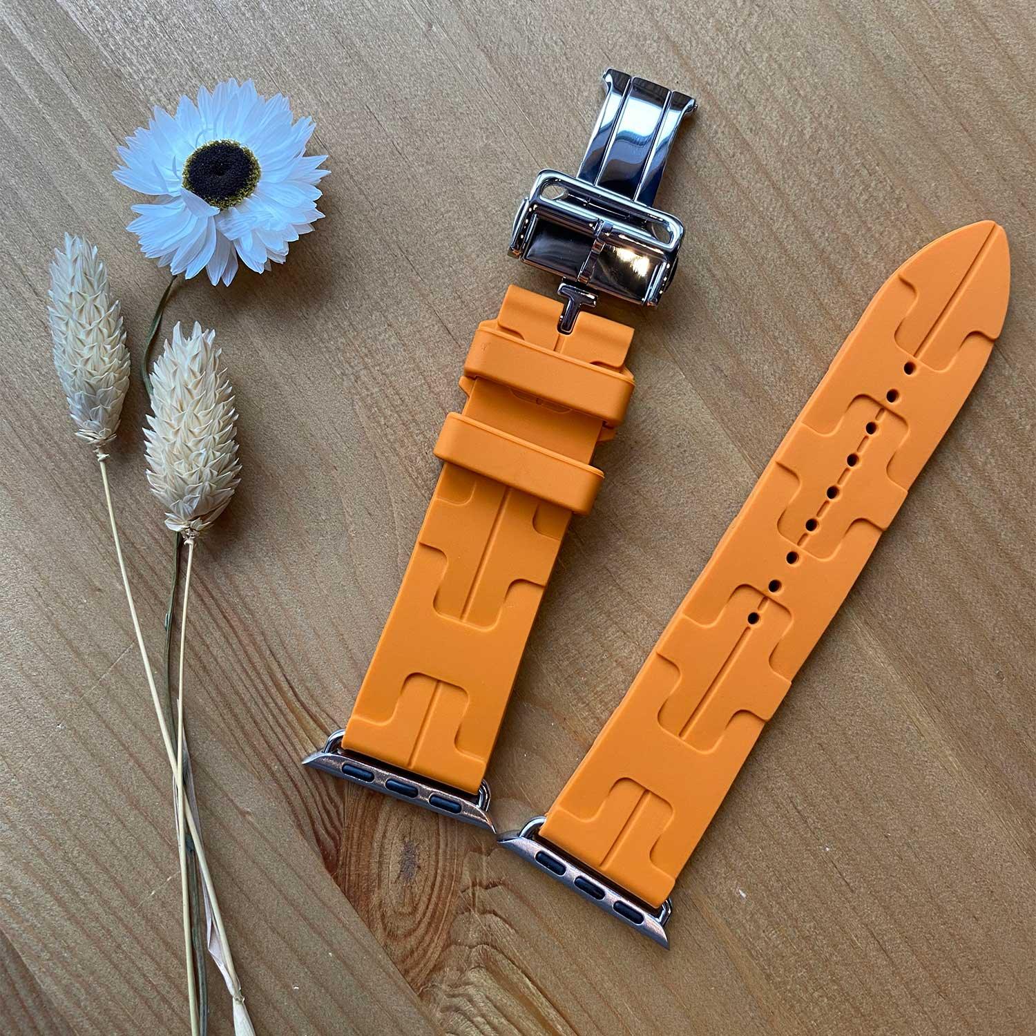 Bracelet Apple Watch Kilim - Silicone - Orange