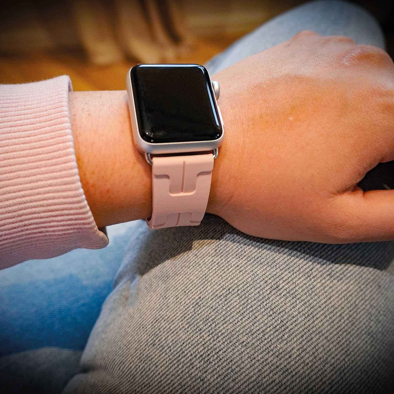 Bracelet Apple Watch kilim - silicone - rose des sables