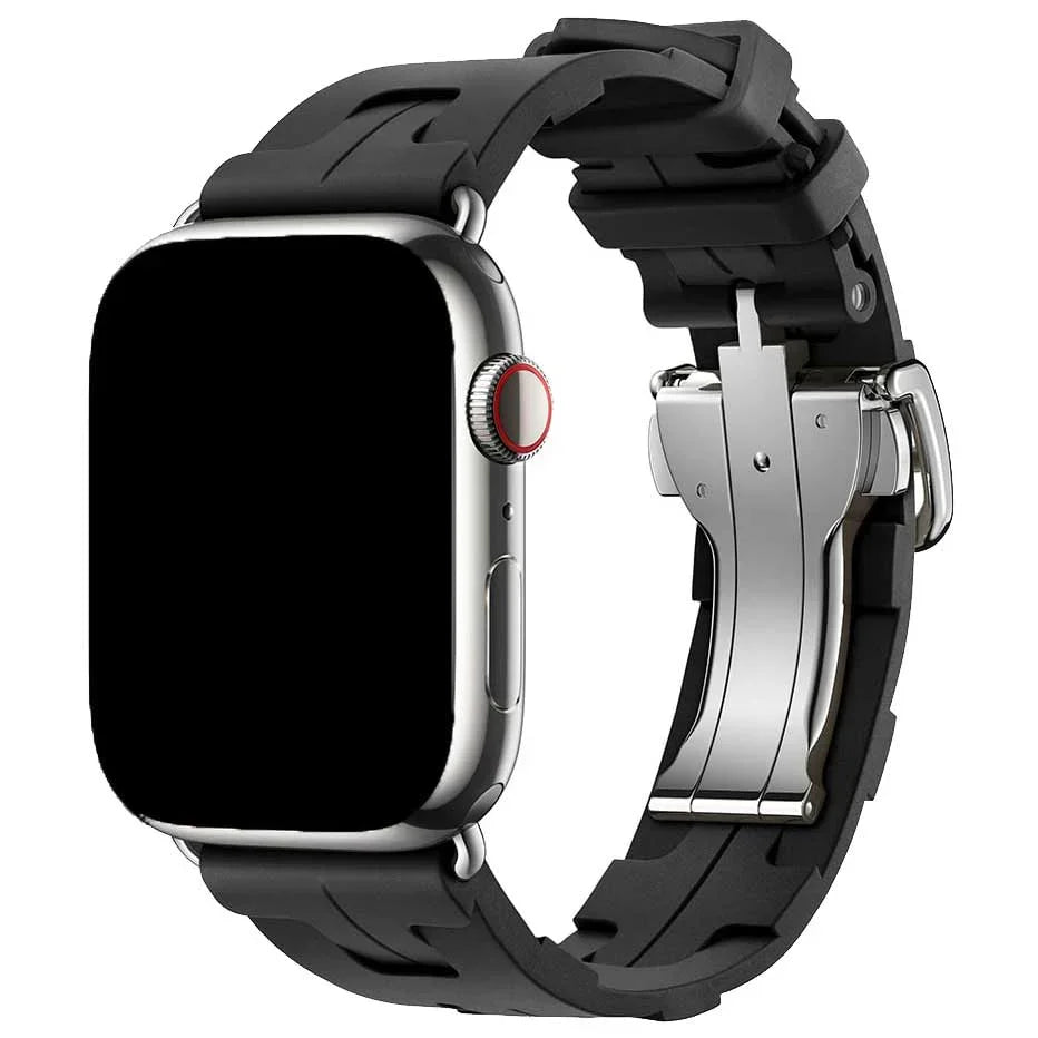 Bracelet Apple Watch Kilim - silicone - noir