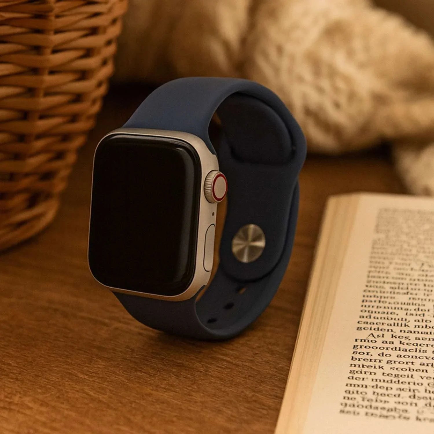 Bracelet Apple Watch Ovaro - silicone - Bleu jean