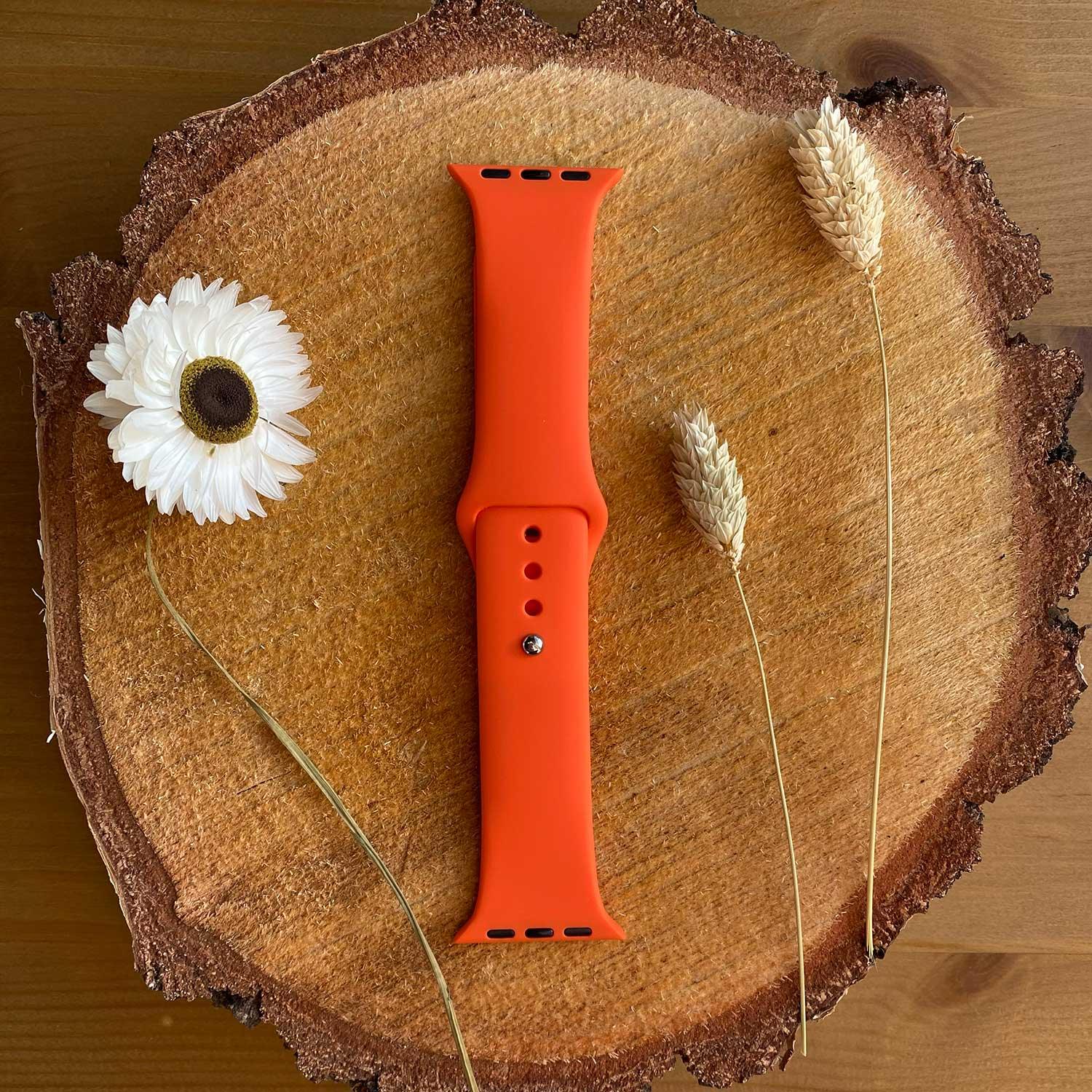 Bracelet pour Apple Watch Vyon - silicone - abricot