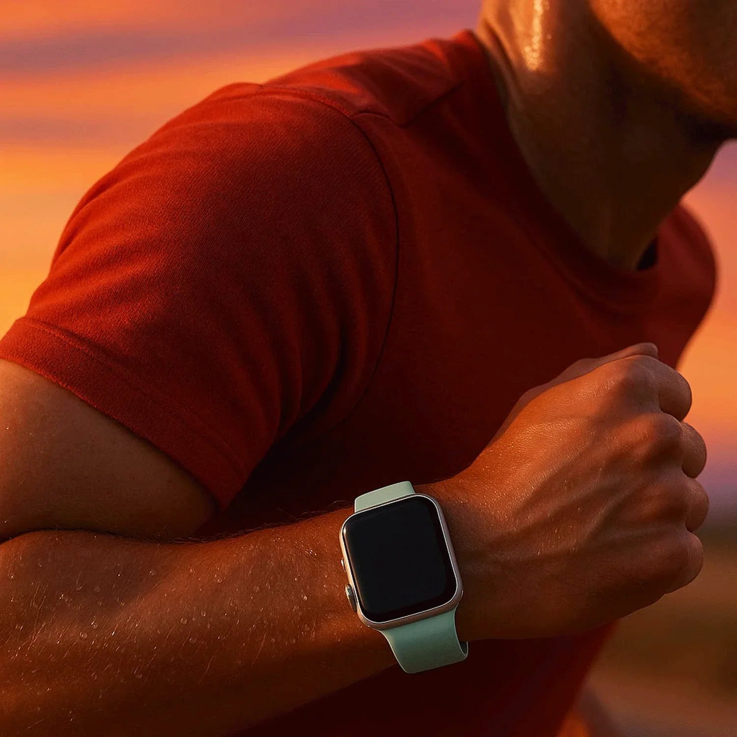 Bracelet pour Apple Watch Ovaro - silicone - aigue-marine