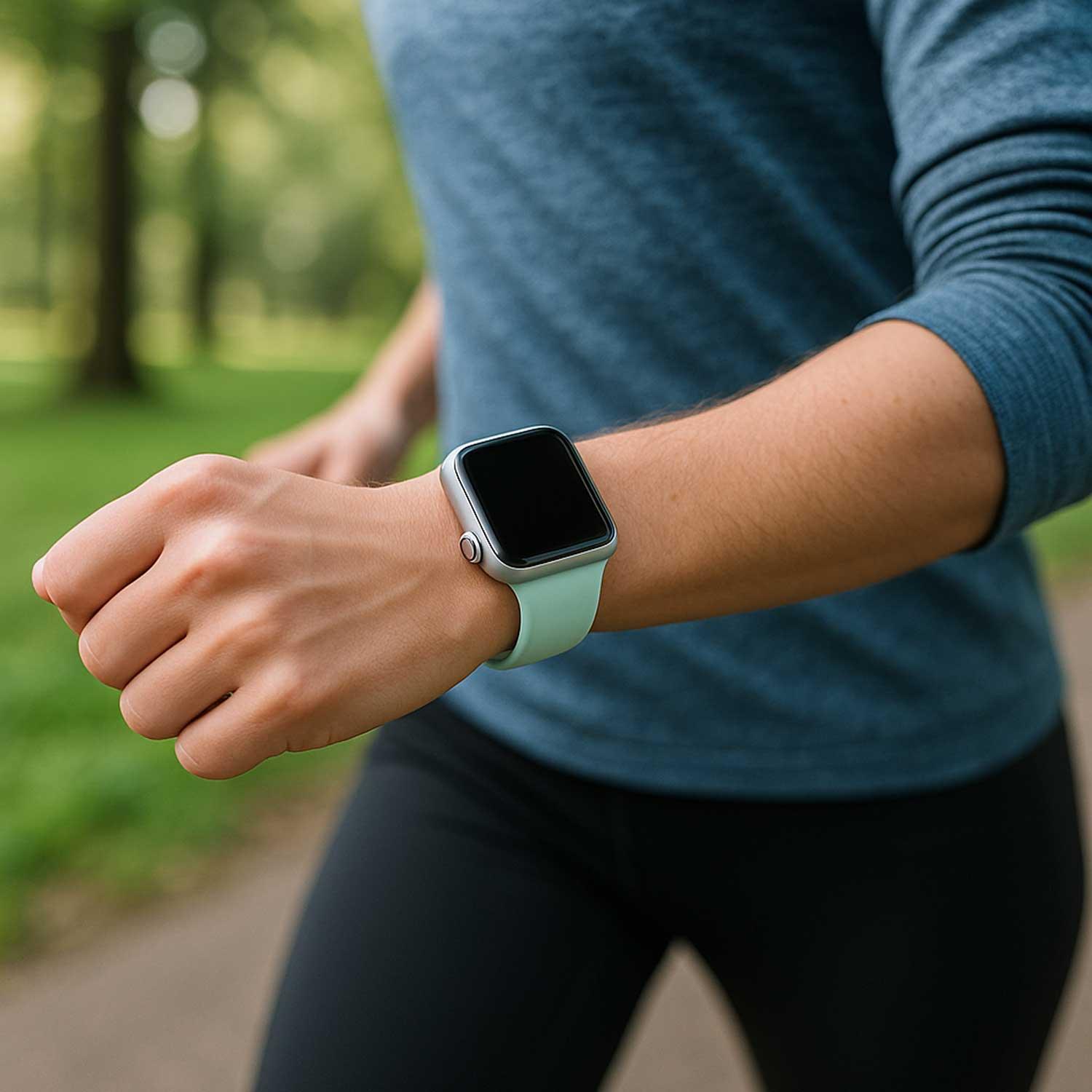 Bracelet pour Apple Watch Ovaro - silicone - aigue-marine