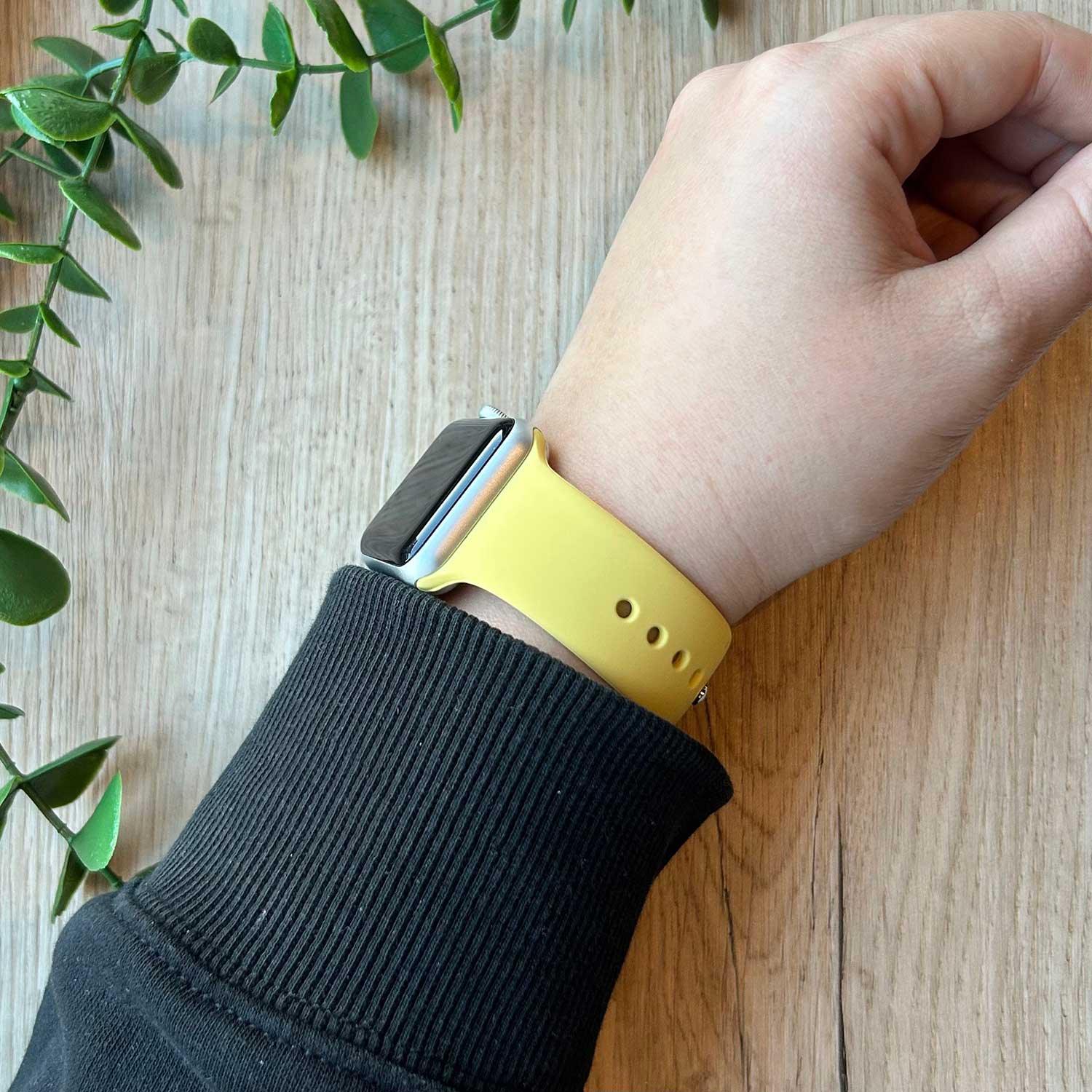Bracelet Apple Watch Teyra - silicone - citron