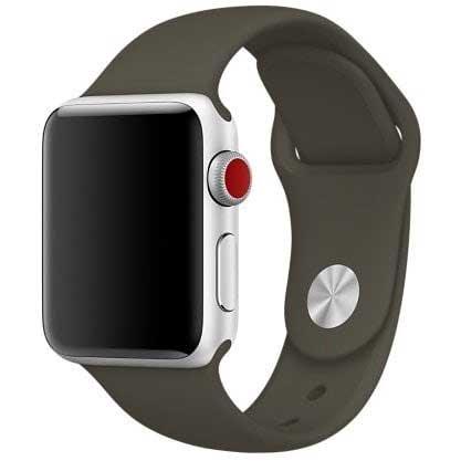 Bracelet Apple Watch Savro - silicone - vert olive foncé