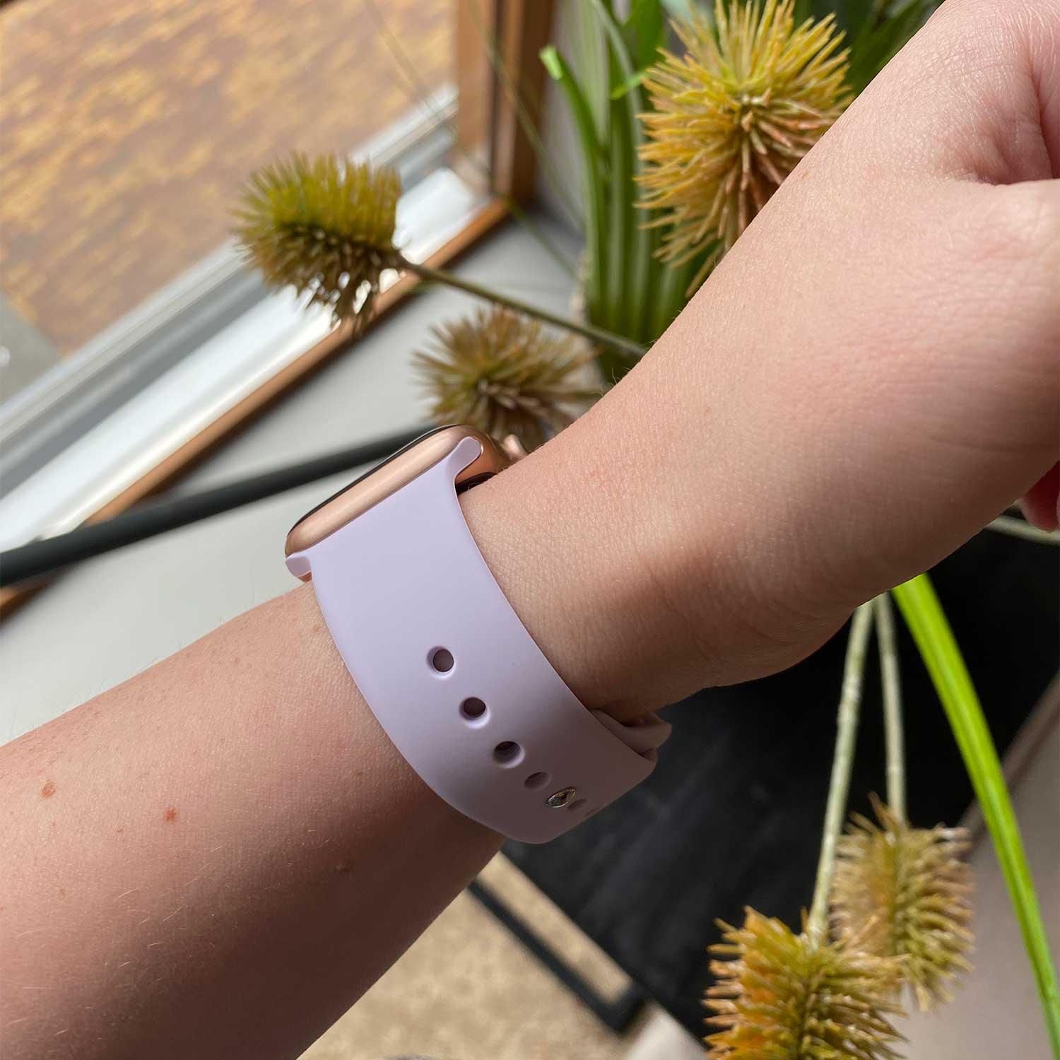 Bracelet Apple Watch - silicone - violet élégant