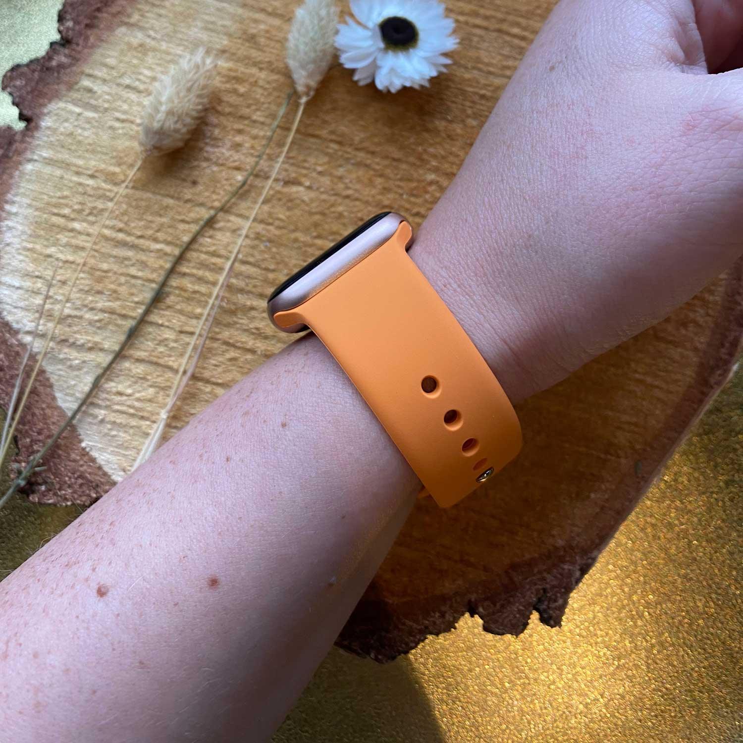 Bracelet Apple Watch Savro - silicone - orange vif