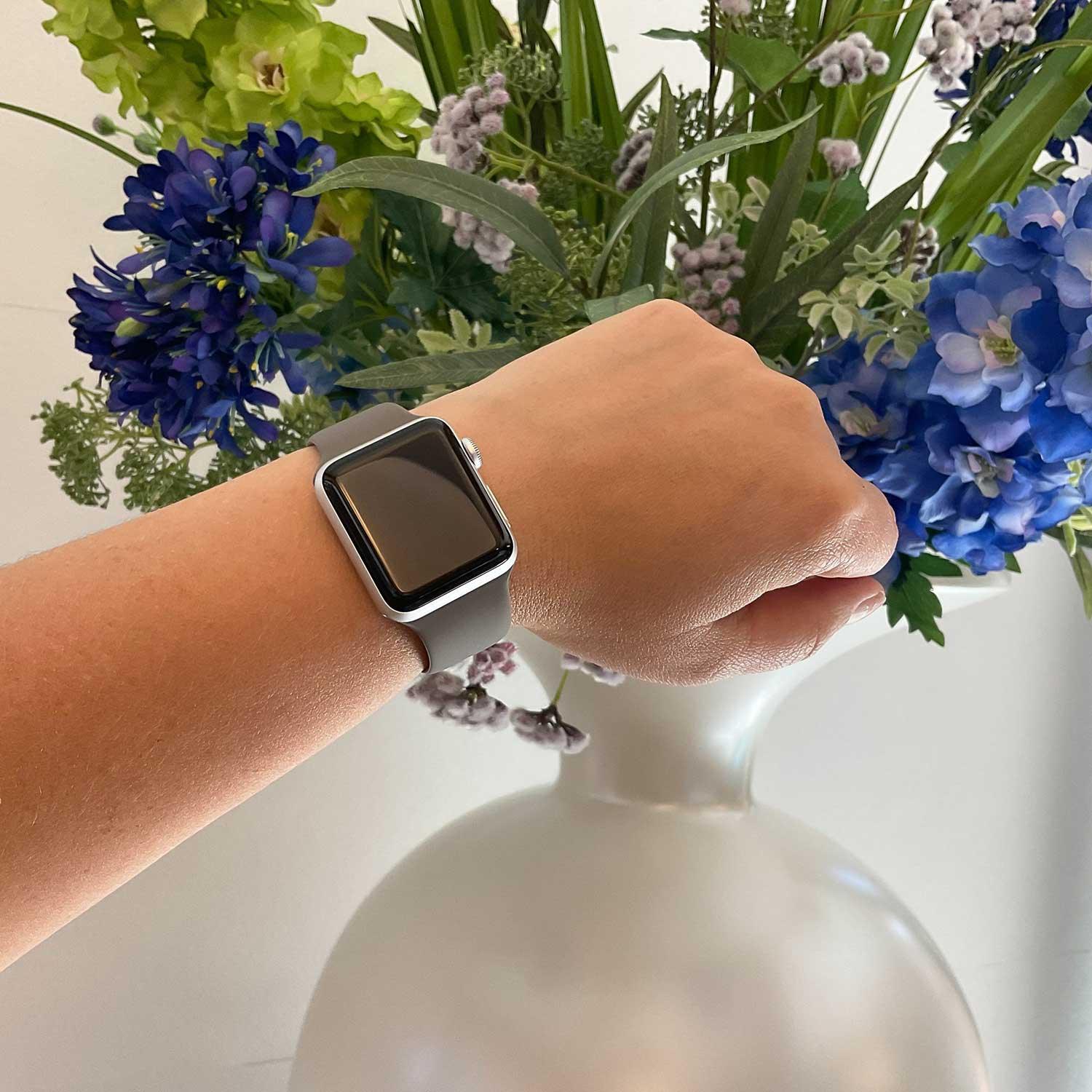 Bracelet Apple Watch - silicone - gris côtier