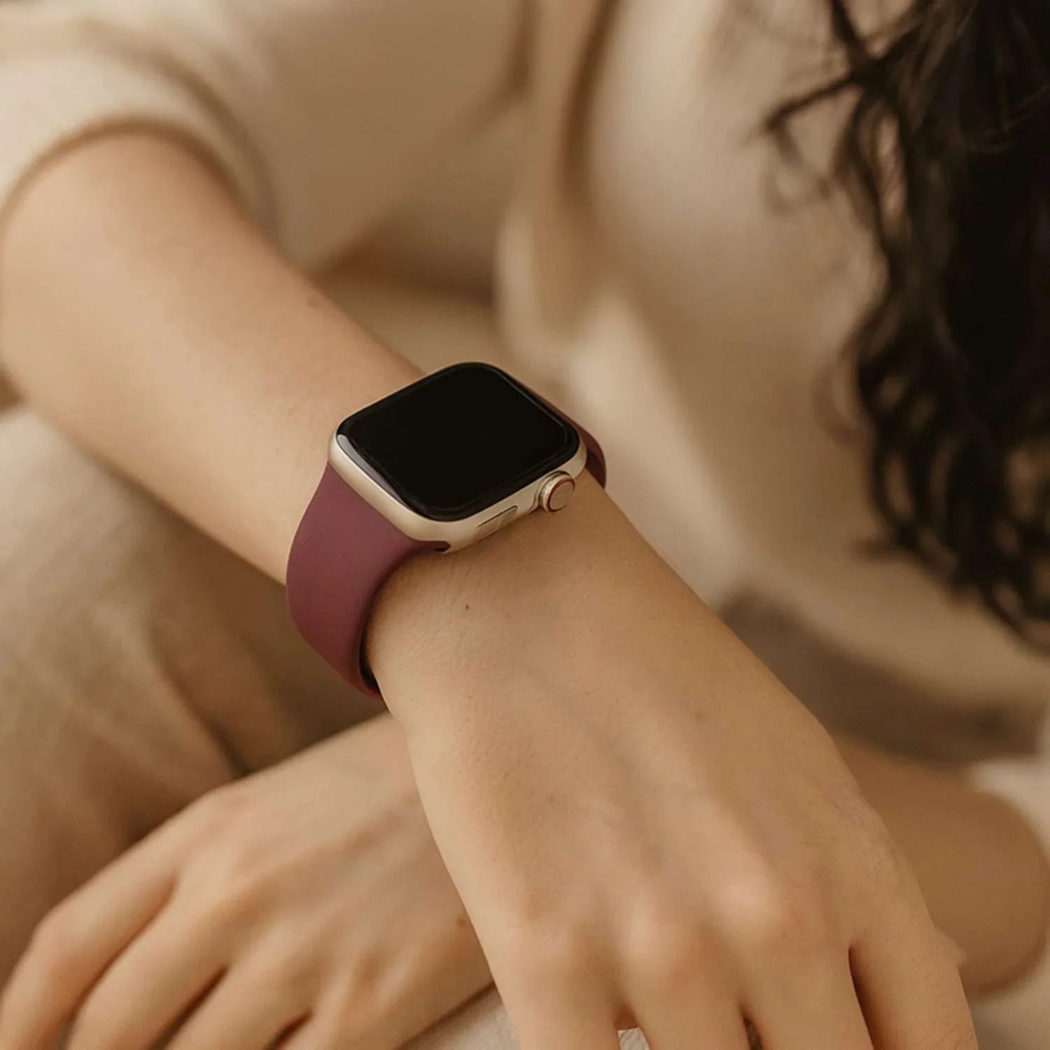 Bracelet Apple Watch Ovaro - silicone - mûre