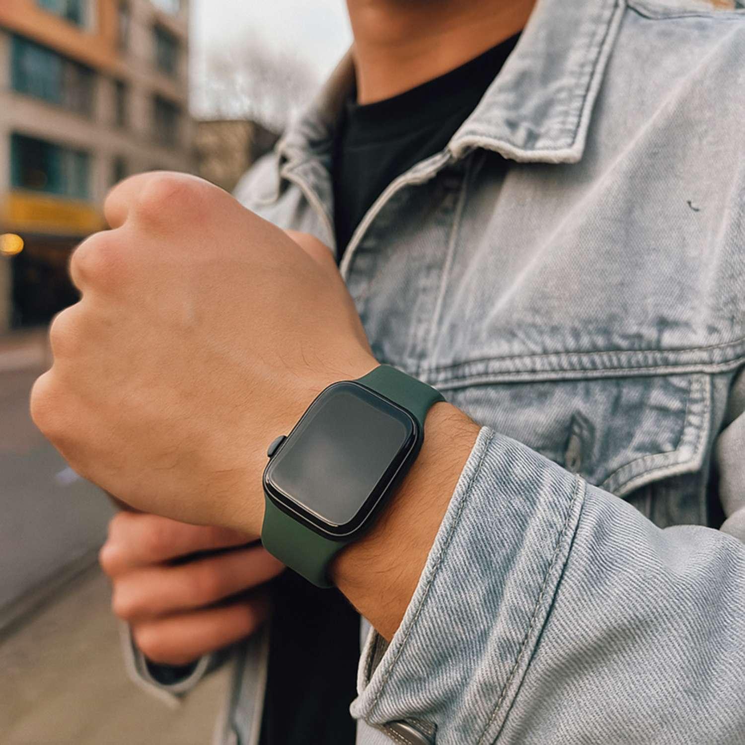Bracelet Apple Watch - silicone - vert olive