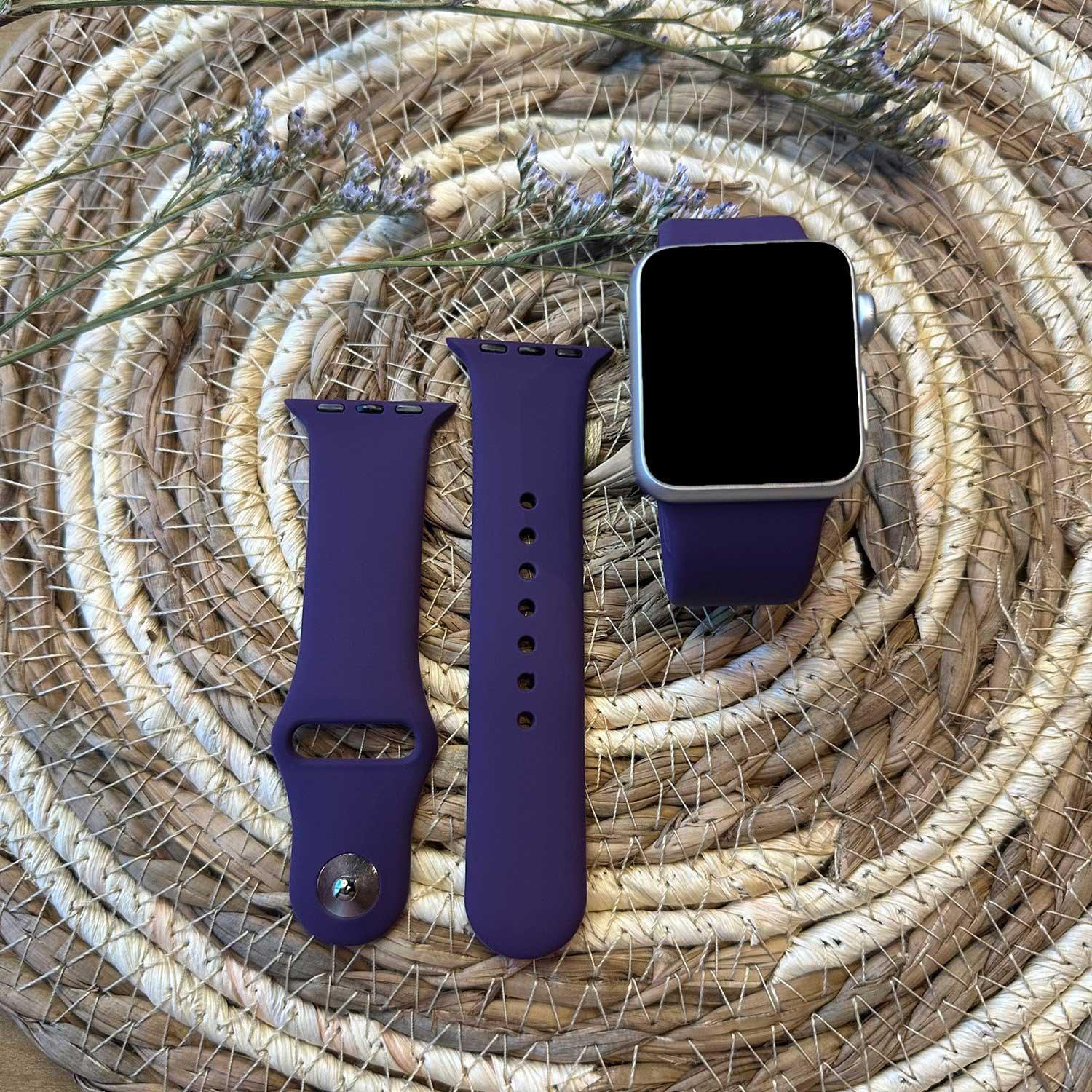 Bracelet Apple Watch - silicone - prune