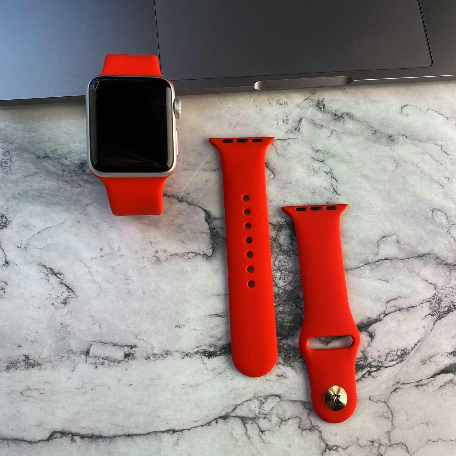 Bracelet Apple Watch Ovaro - silicone - rouge