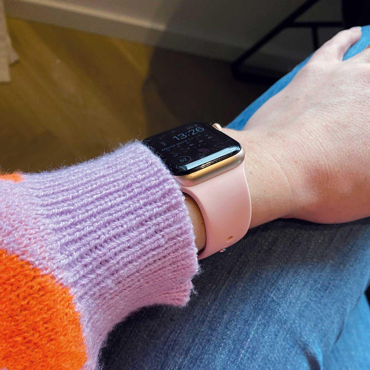 Bracelet Apple Watch Savro - silicone - rose layette