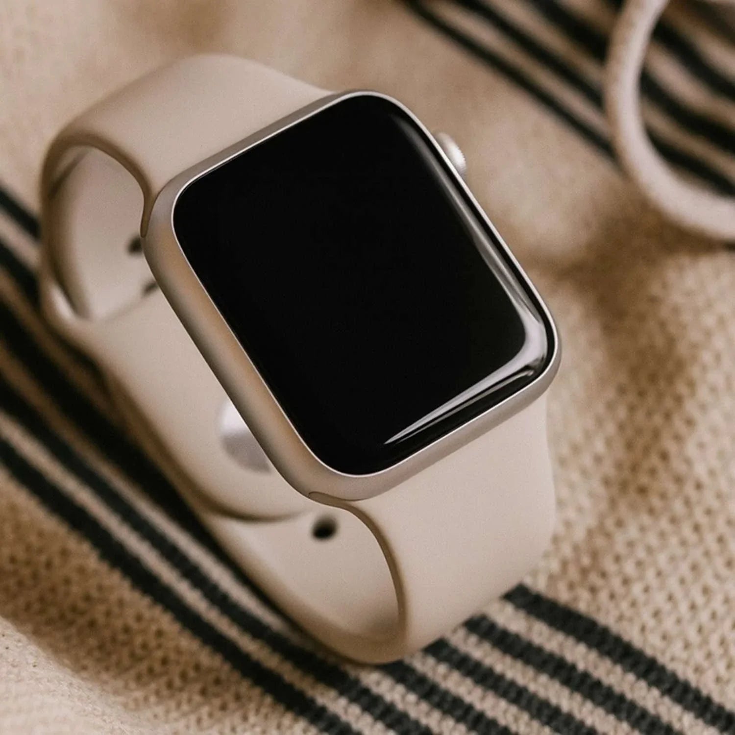 Bracelet Apple Watch Savro - silicone - marron pierre