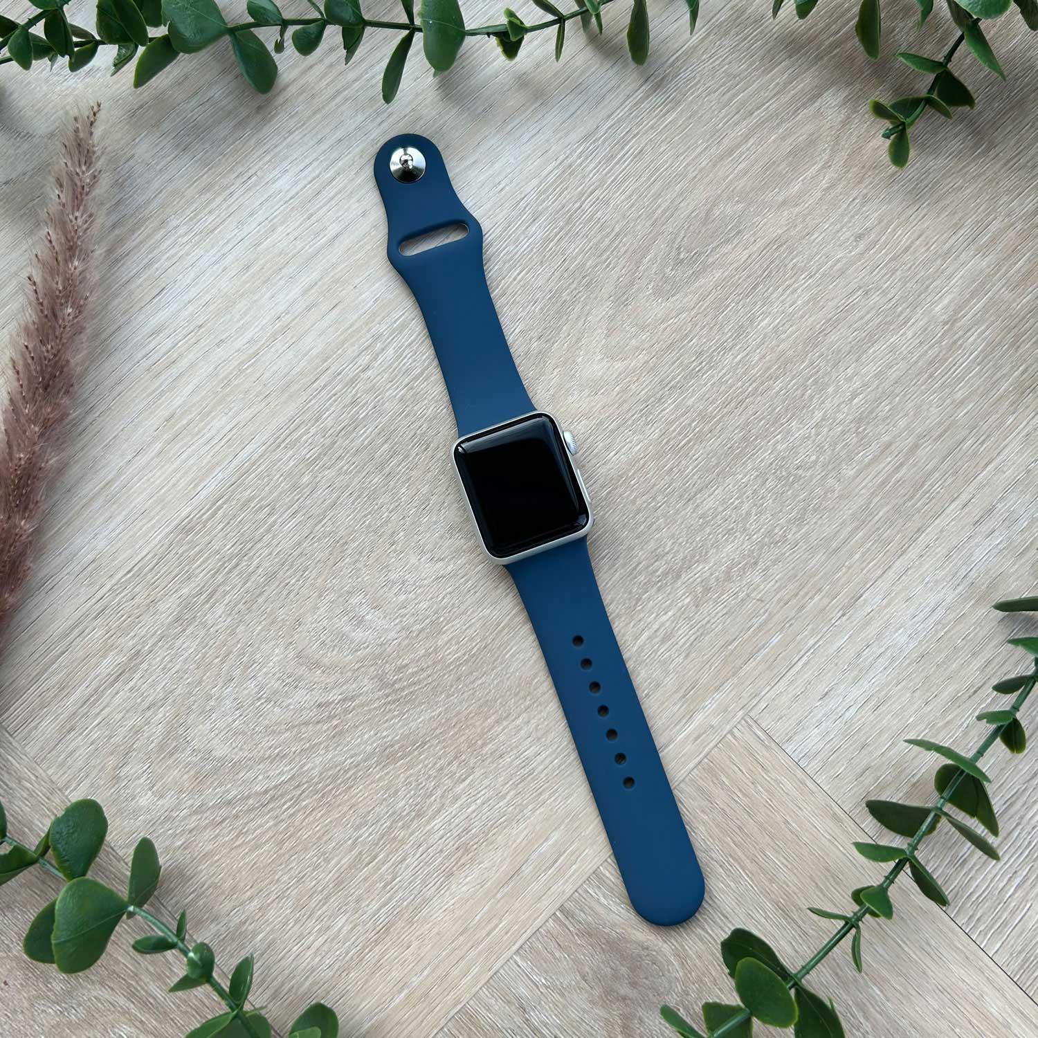 Bracelet Apple Watch Vyon - silicone - bleu orageux