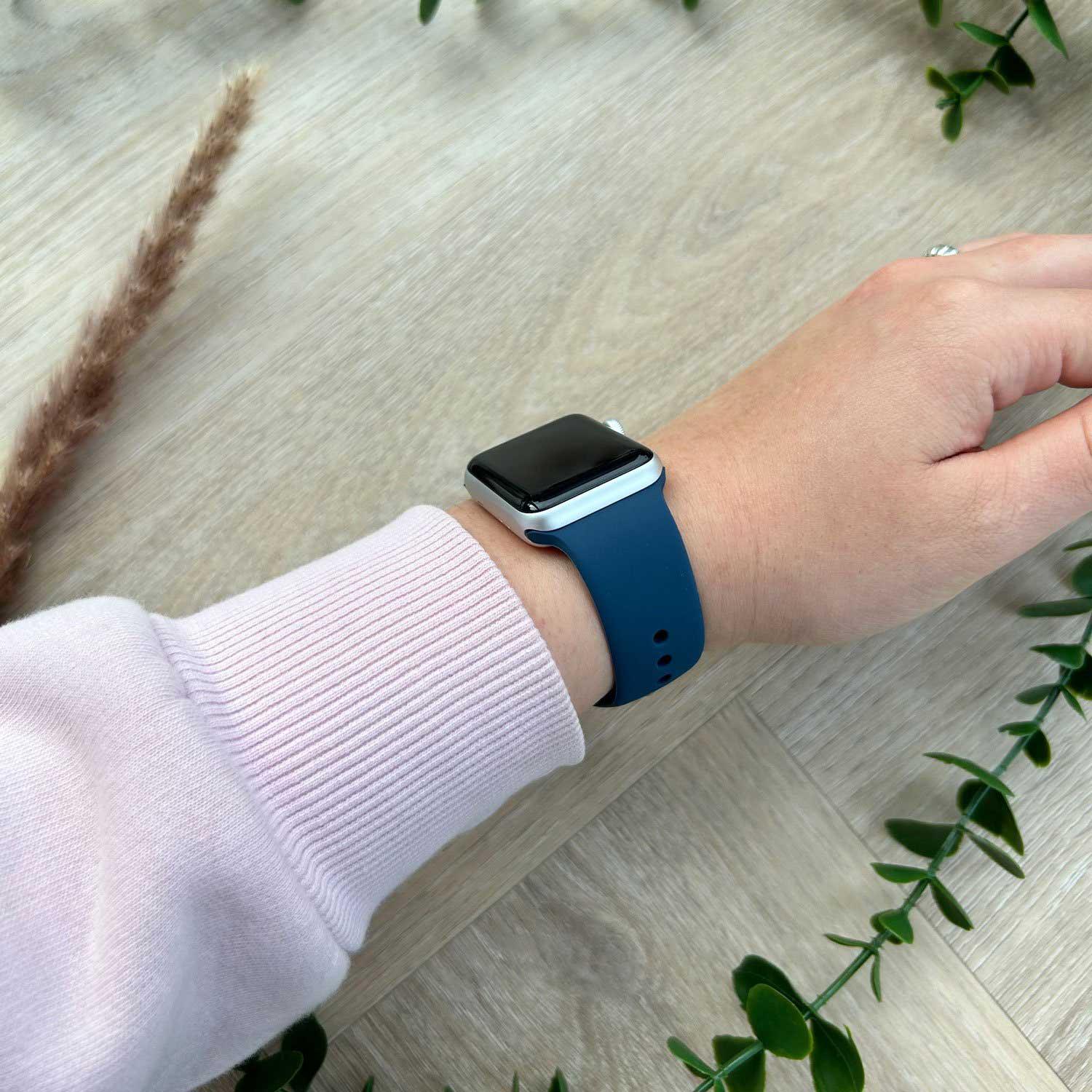 Bracelet Apple Watch Vyon - silicone - bleu orageux