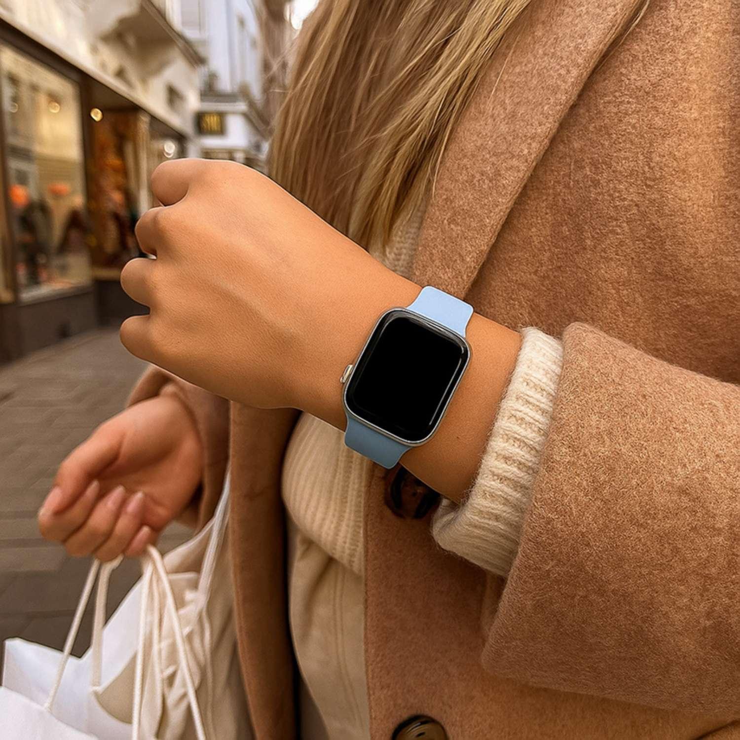 Bracelet pour Apple Watch - silicone - bleu clair