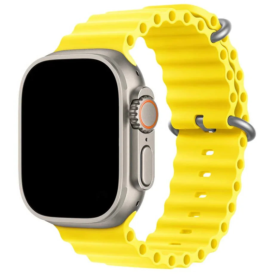 Bracelet Apple Watch Océan - silicone - jaune