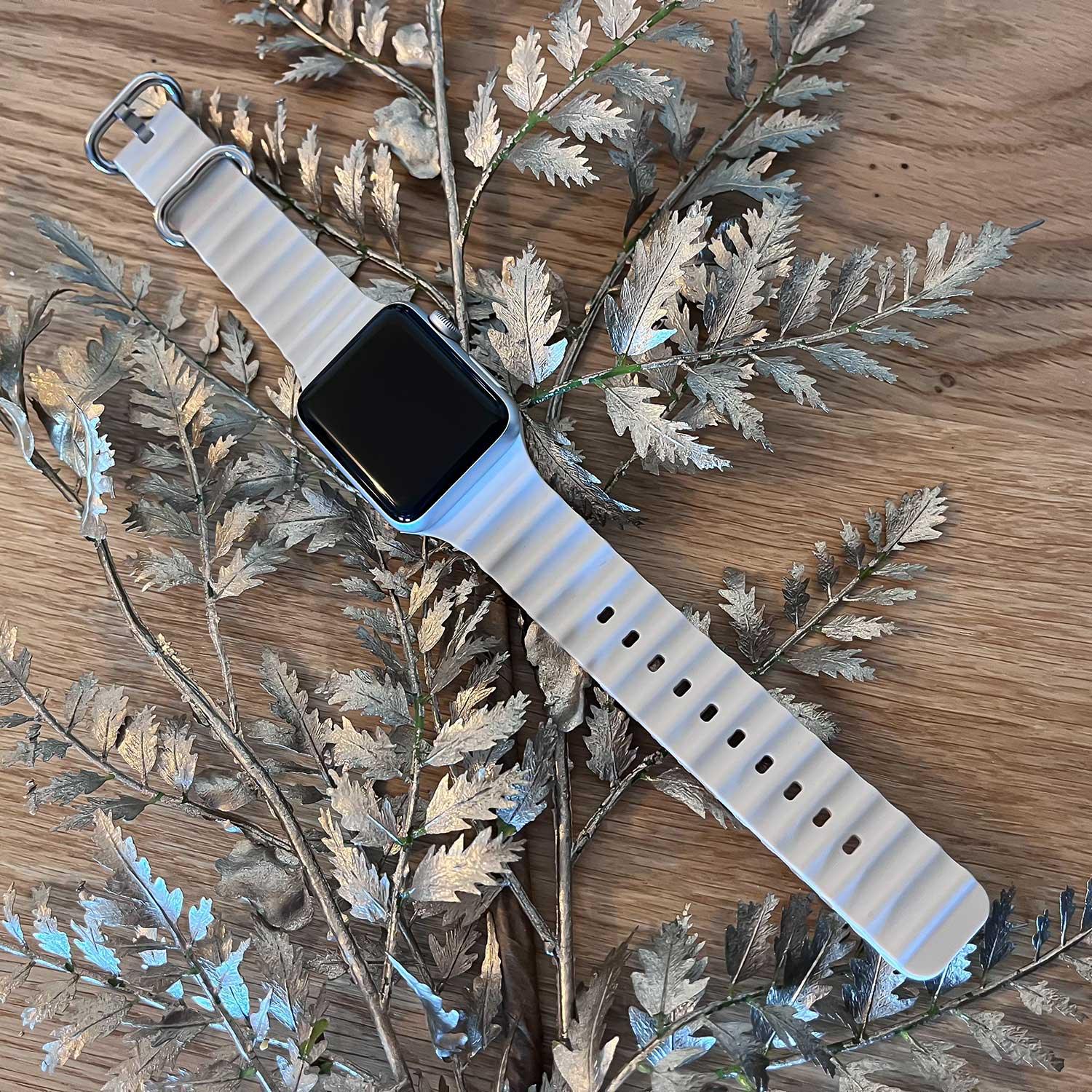 Bracelet Apple Watch Ocean - silicone - lumière stellaire