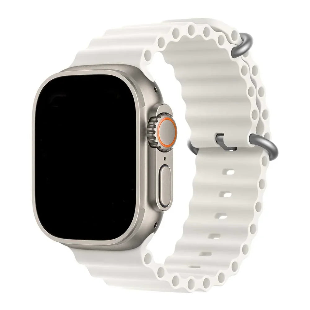 Bracelet Apple Watch Ocean - silicone - blanc