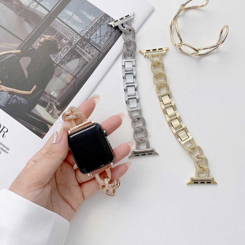 Bracelet Apple Watch Chain - acier - or rose
