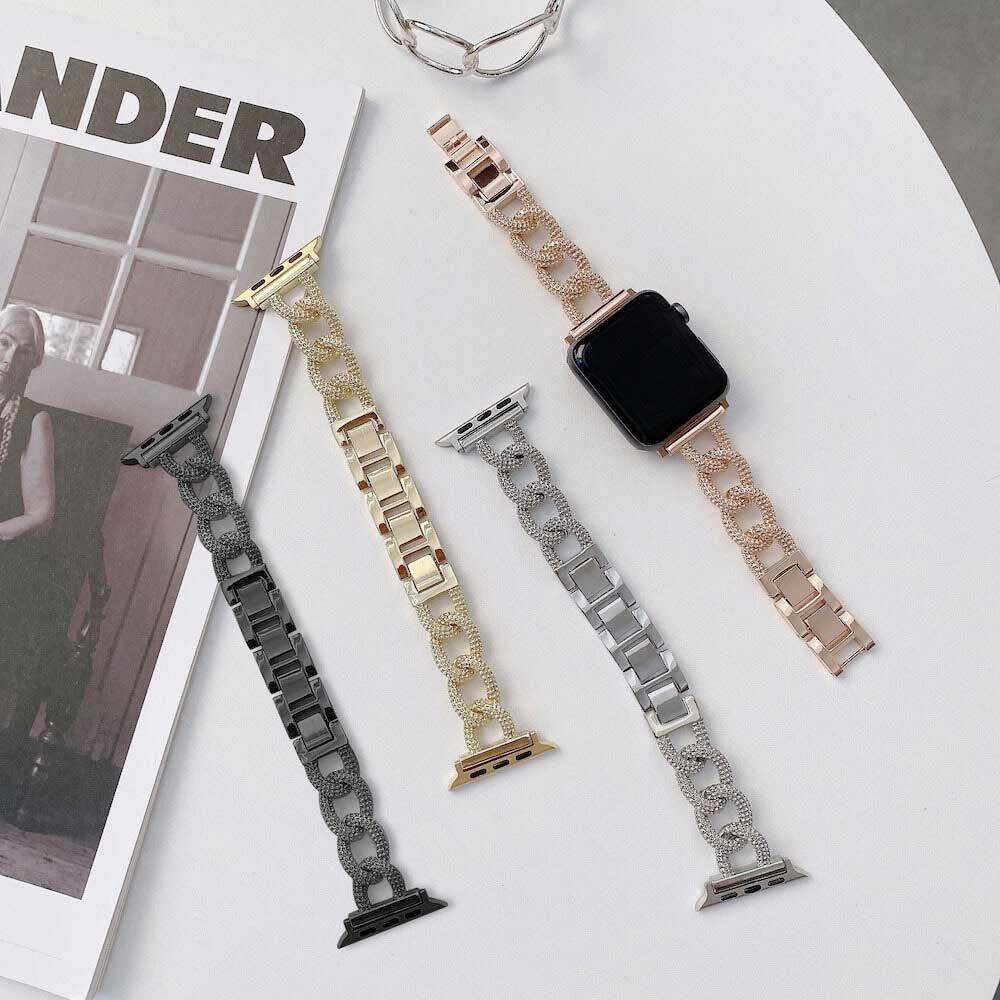 Bracelet Apple Watch Chain - acier - or rose