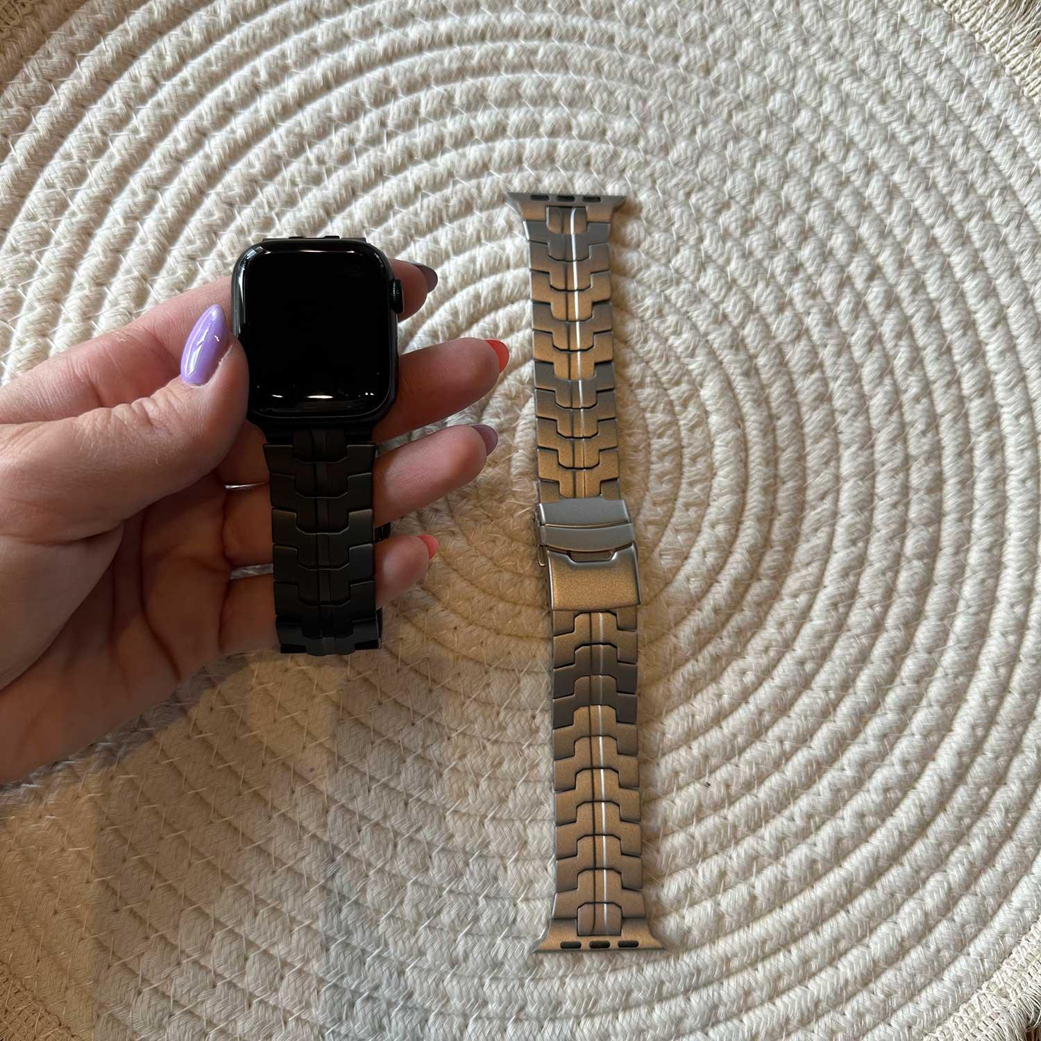 Bracelet Ted Apple Watch - acier - noir