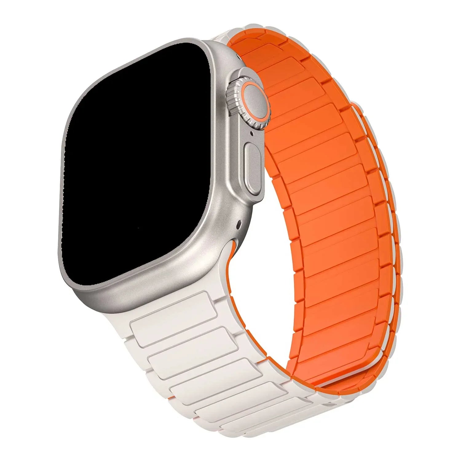 Bracelet Apple Watch Zyro - silicone - lumière stellaire orange