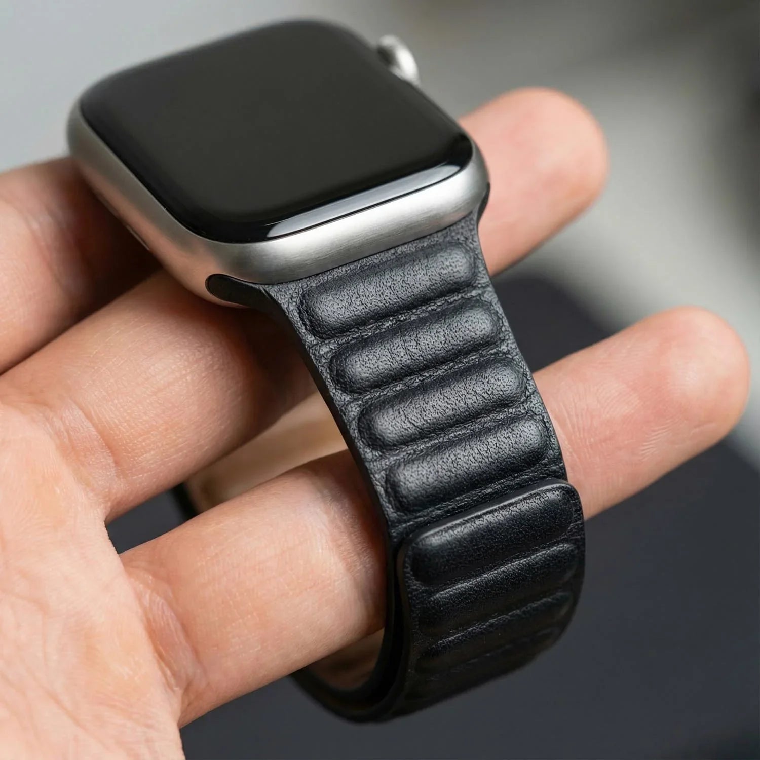 Bracelet Apple Watch - cuir - solo - noir
