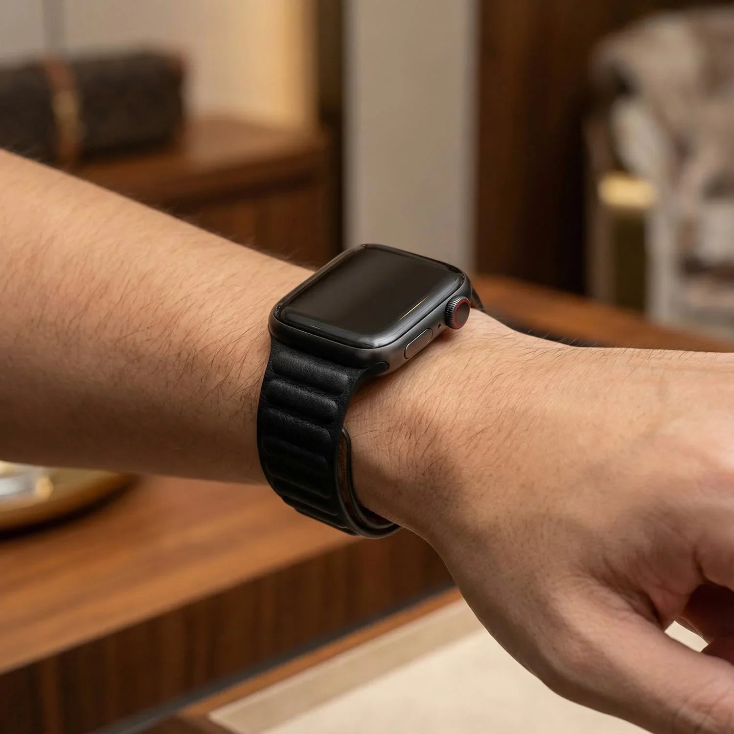Bracelet Apple Watch - cuir - solo - noir