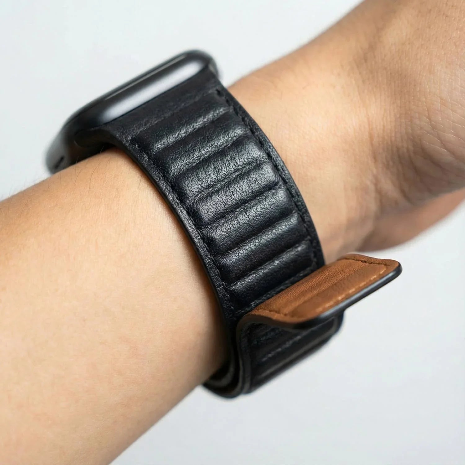 Bracelet Apple Watch - cuir - solo - noir