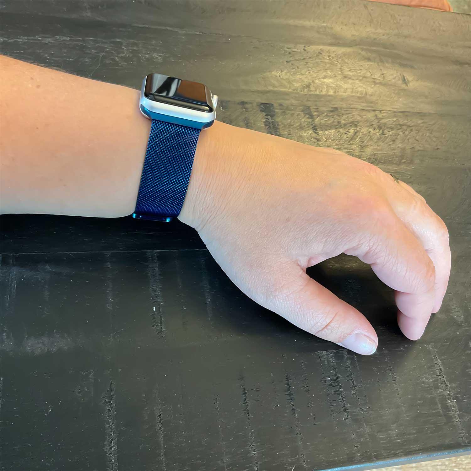 Bracelet Apple Watch Fiore - milanais - bleu