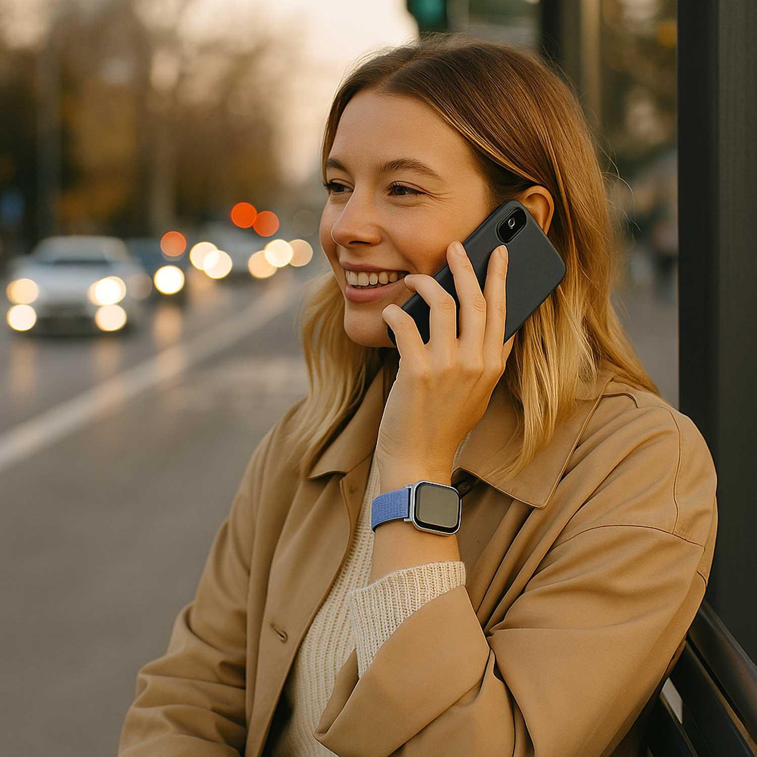 Bracelet Apple Watch Flyne - tissé - nylon - bleu violet
