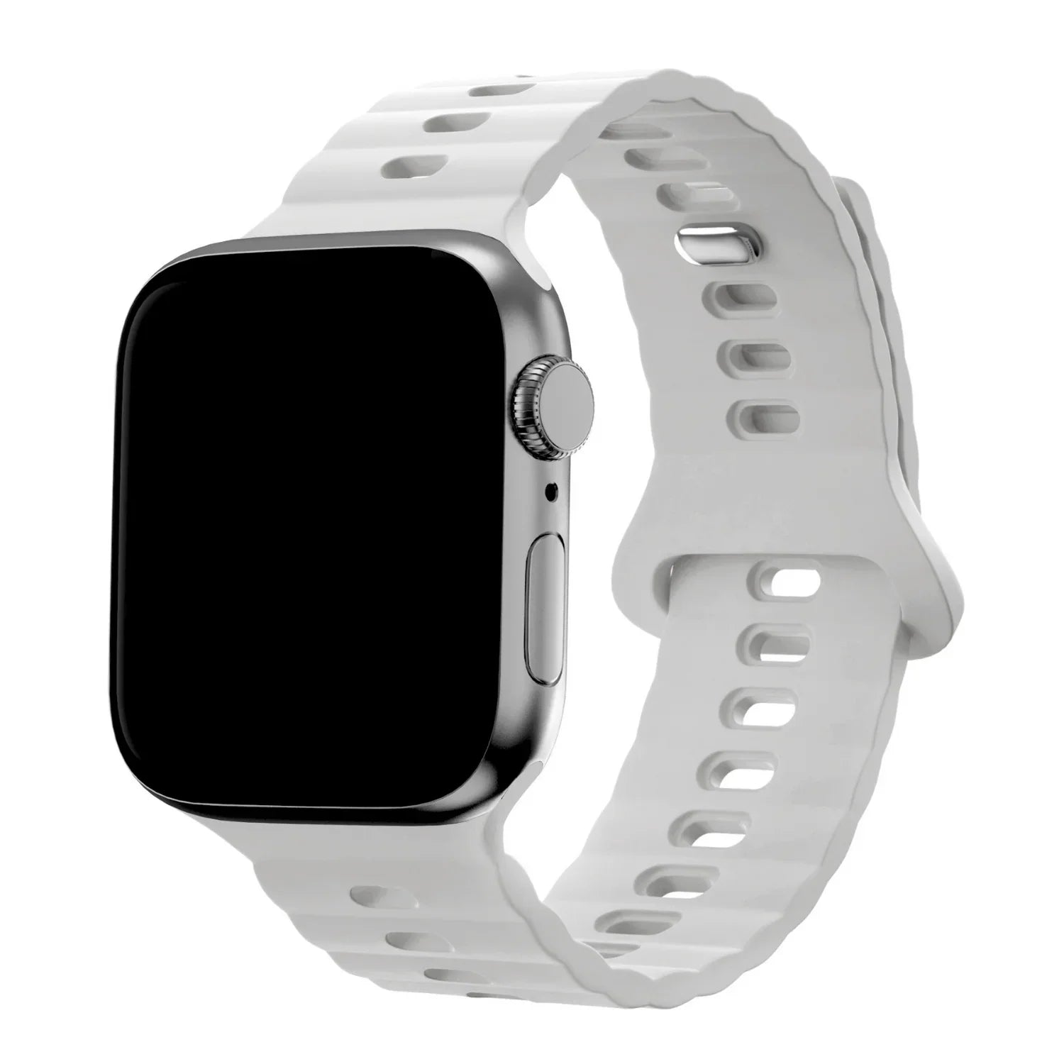 Bracelet Apple Watch Wave - silicone - blanc