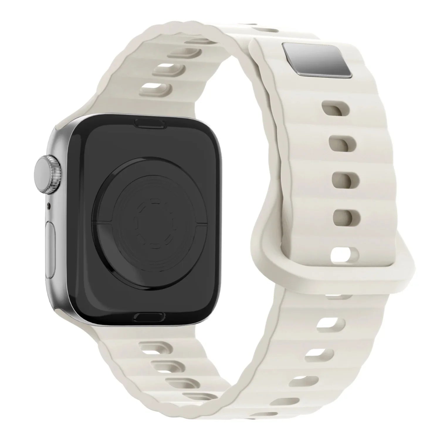 Bracelet Apple Watch Wave - silicone - lumière stellaire