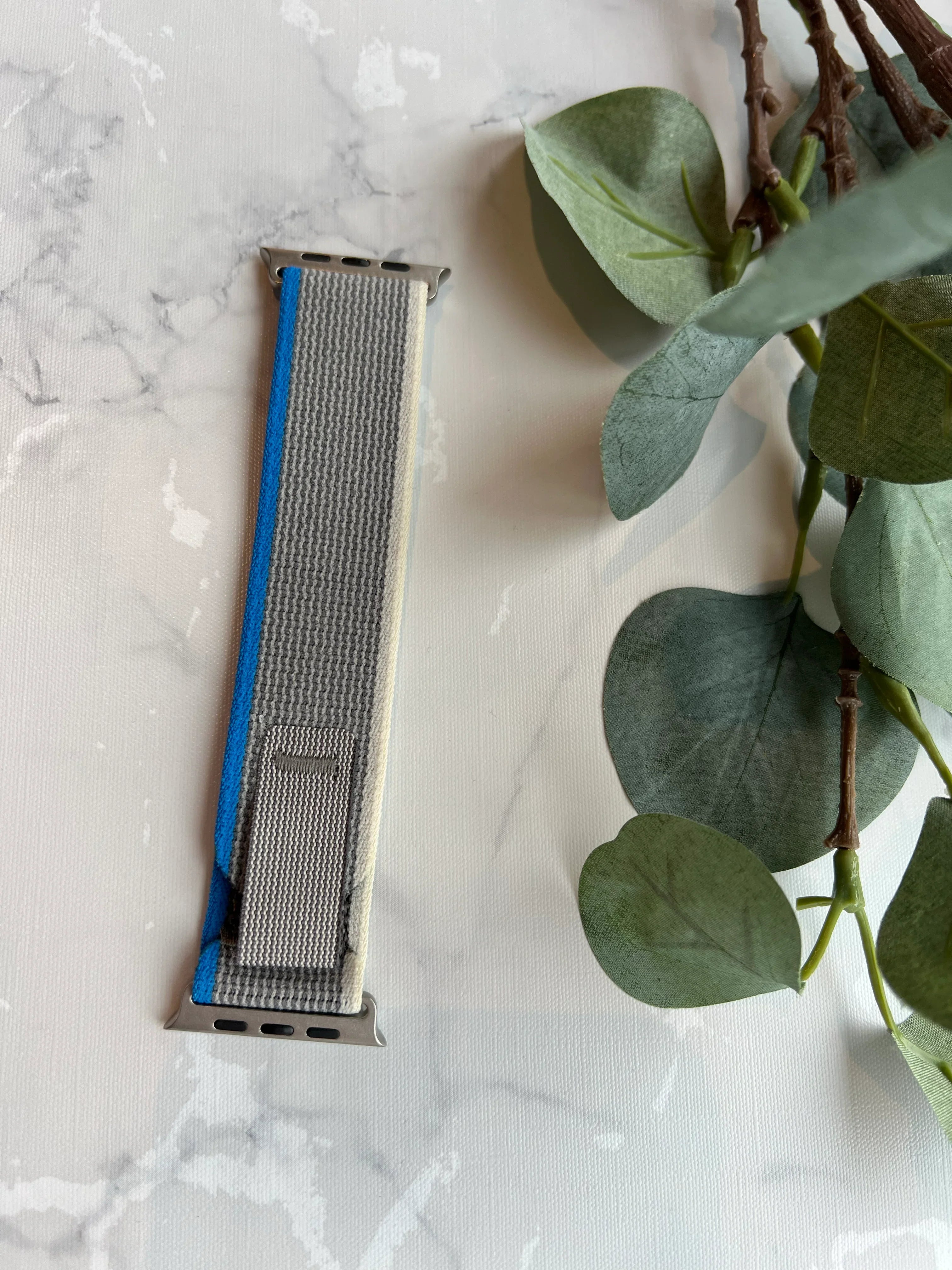 Bracelet Apple Watch Trail - nylon - bleu gris