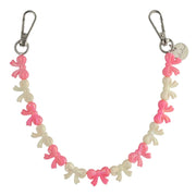 Cordon pour téléphone Bow – rose blanc – argent