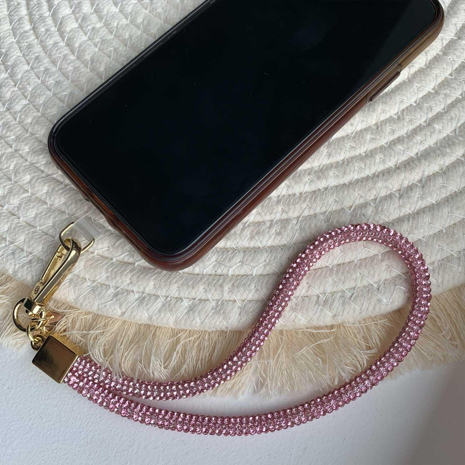 Cordon de téléphone Diamond - rose - or