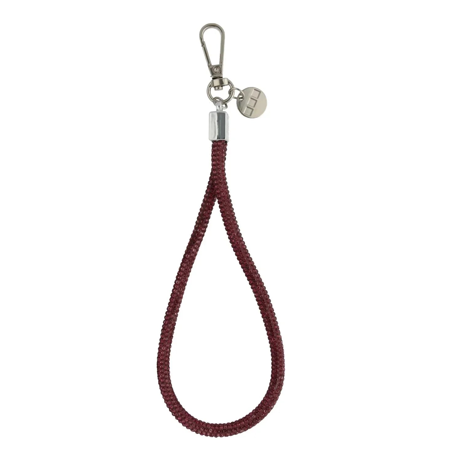 Cordon de téléphone Diamond - rouge lie de vin - argenté
