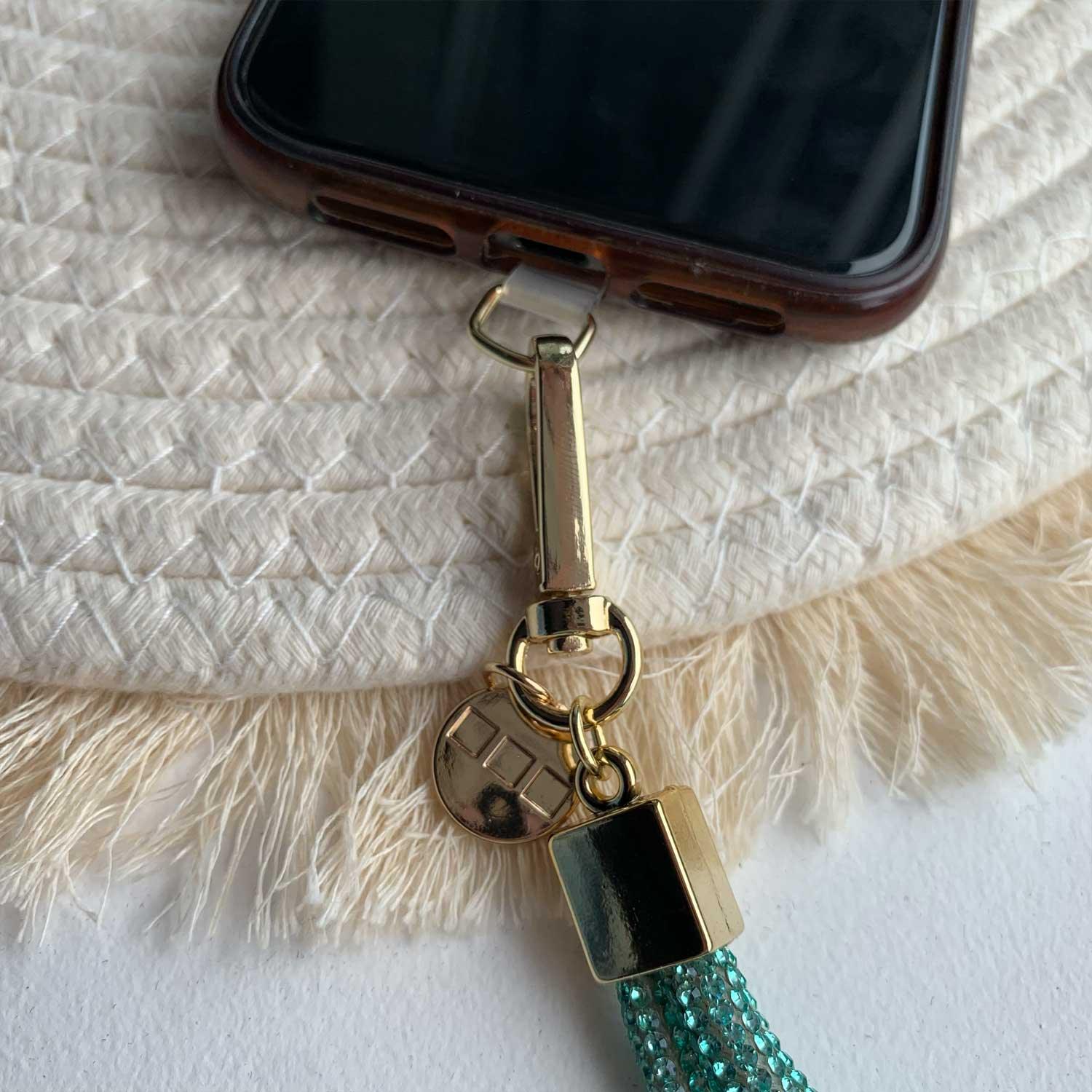 Cordon de téléphone Diamond - bleu marine - or