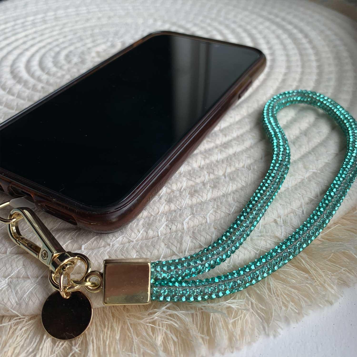Cordon de téléphone Diamond - bleu marine - or