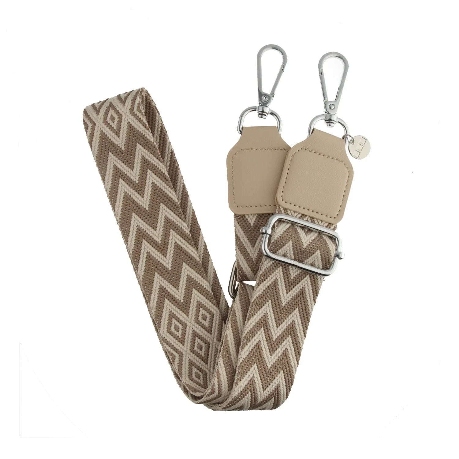 Cordon de téléphone bandoulière - zigzag - argent