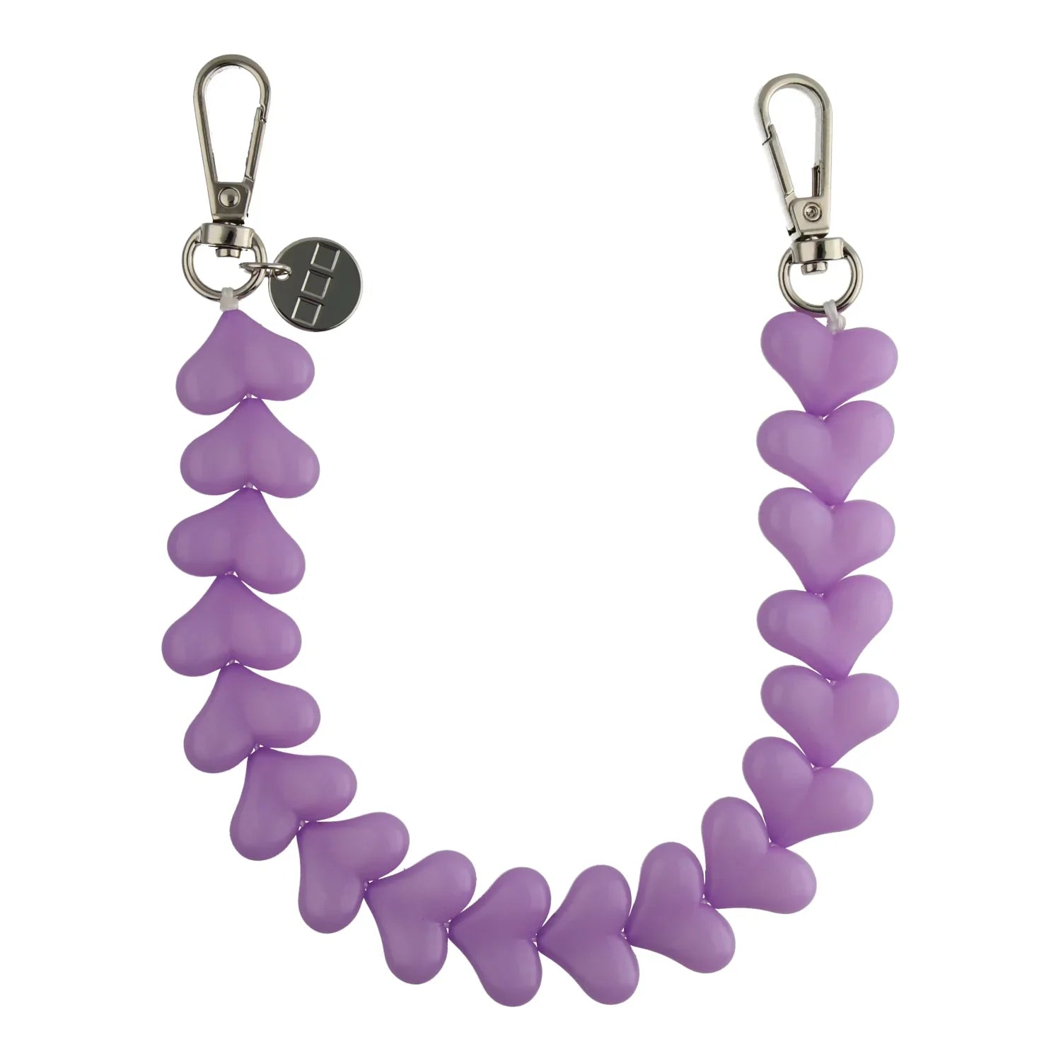 Cordon de téléphone Cœur - violet - argenté