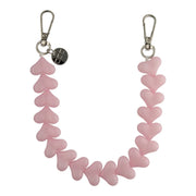 Cordon de téléphone Cœur - rose layette - argenté