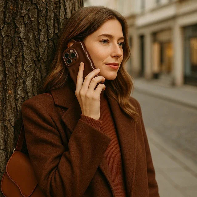 Coque iPhone Bubble - marron foncé