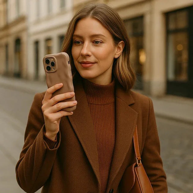 Coque iPhone Bubble - marron clair